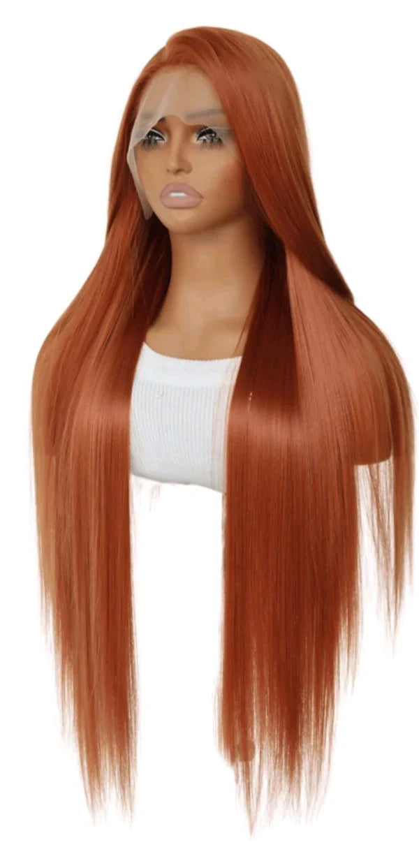 Burnt  Orange Long Lace Front Wig